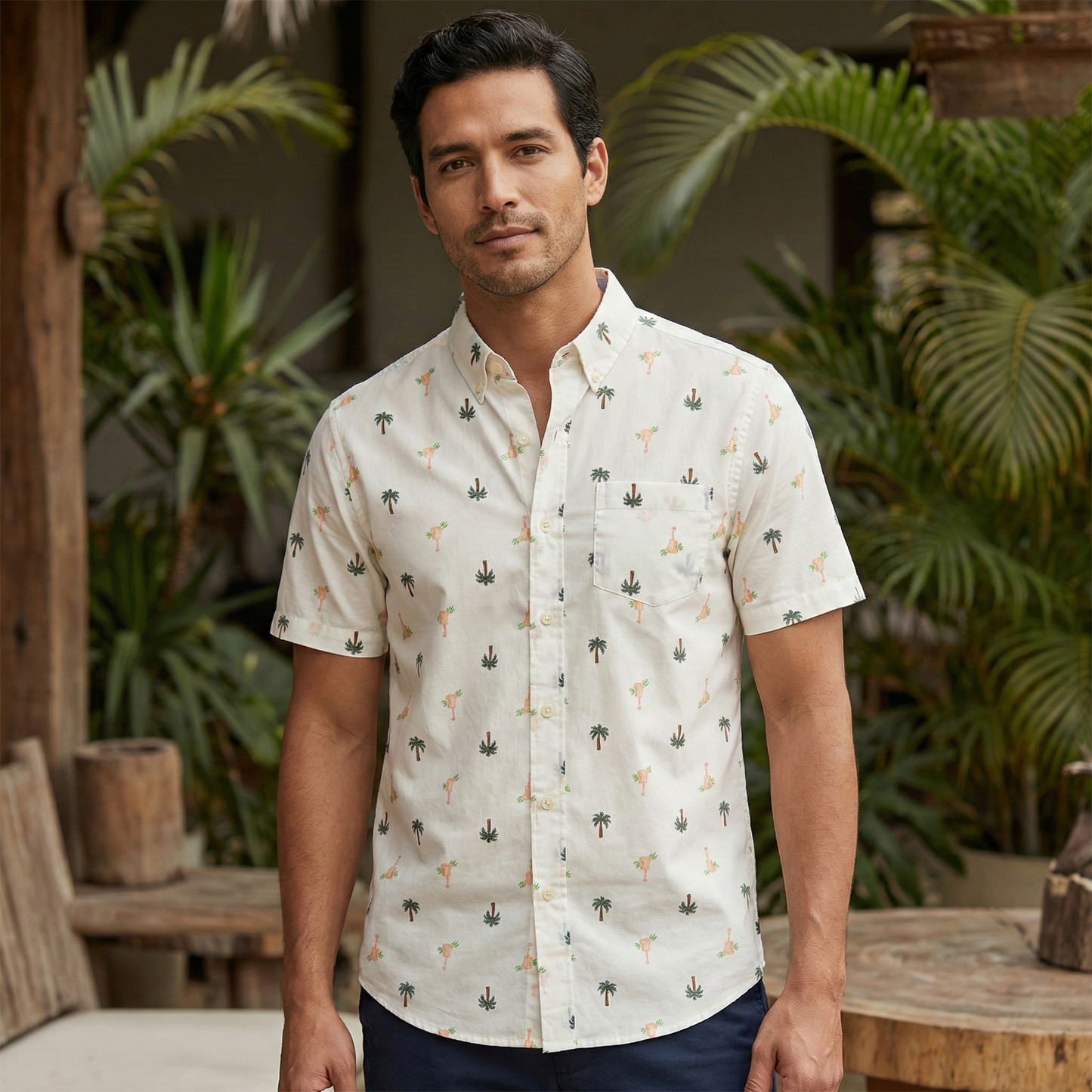 Camisa Manga Corta - Palms - Chaps